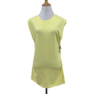 Open Edit Nordstrom Muscle Tank Top Womens M Medium Yellow Wide Shoulders Tee